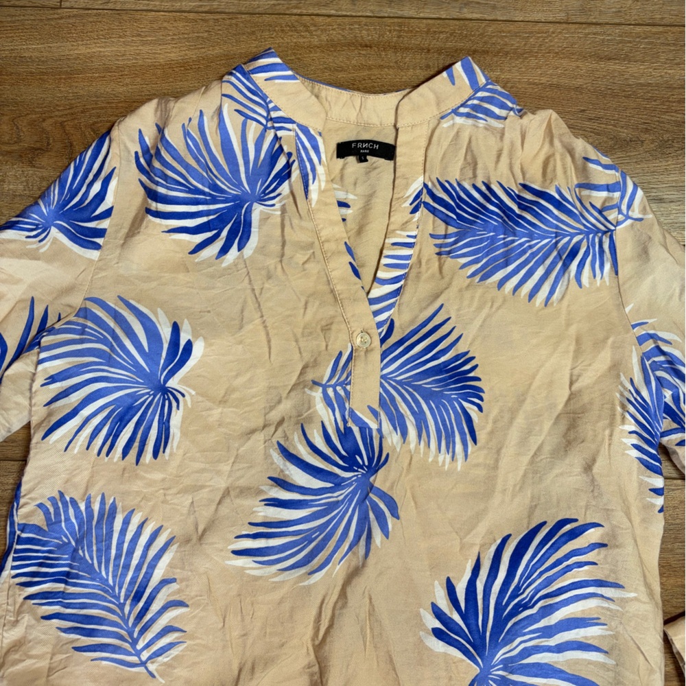 FRNCH long sleeve V-Neck Parisian bohemian  blouse - Picture 8 of 11